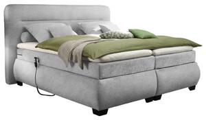 BOXSPRING POSTELJA 160 cm x 200 cm , tekstil srebrne barve