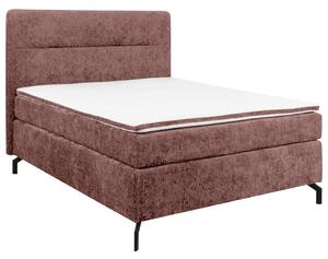 BOXSPRING POSTELJA 140 cm x 200 cm , tekstil vinsko rdeča