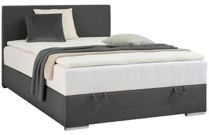 POSTELJA Z VZMETNICO 90 cm x 200 cm , tekstil temno siva