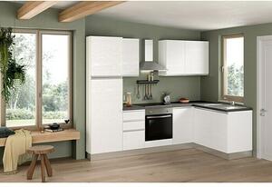 Marinelli Cucine Predsestavljena kotna kuhinja Gemma (Š x G: 270 x 160 cm, Bela, Z električnimi napravami, Visoka omara na levi strani)