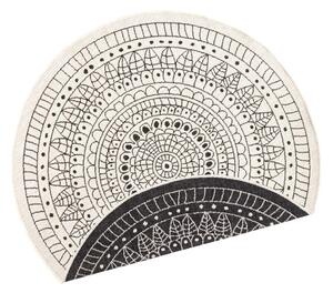 Črna-krem zunanja preproga NORTHRUGS Porto, ⌀ 140 cm