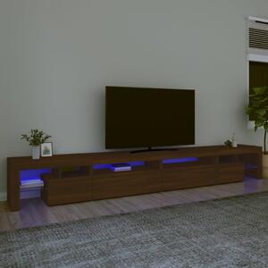 VidaXL TV omarica z LED lučkami rjav hrast 290x36,5x40 cm