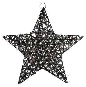 Božična dekoracija zvezda STARIELLE z LED osvetlitvijo 30 cm, črna