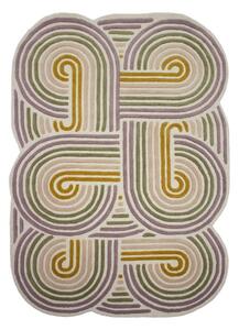 Zelena ročno tkana volnena preproga 160x230 cm Spiral Shaped – Flair Rugs