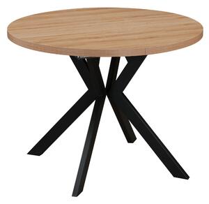KONDELA Raztegljiva jedilna miza, svetli hrast/črna, 100-250 x 75,5 cm, LUKOS