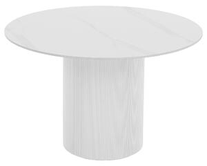 KONDELA Jedilna miza, bel marmor/MDF, premer 120 cm, MAHIR TYP 1