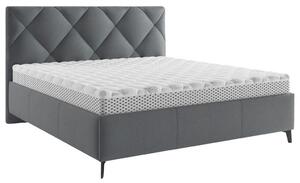 OBLAZINJENA POSTELJA 140 cm x 200 cm , tekstil antracit
