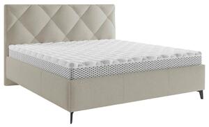 OBLAZINJENA POSTELJA 140 cm x 200 cm , tekstil rjavosiva