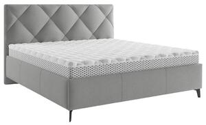 OBLAZINJENA POSTELJA 160 cm x 200 cm , tekstil temno siva