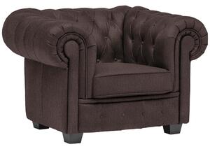 CHESTERFIELD FOTELJ, temno rjava tekstil