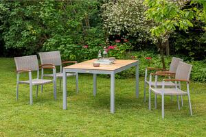SET VRTNIH SEDEŽEV akacija aluminij srebrne barve, barve akacije, bež