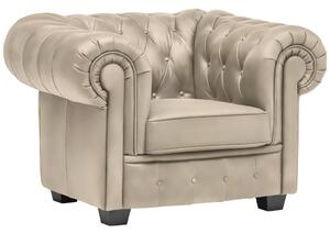 CHESTERFIELD FOTELJ, krem barve tekstil