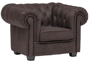 CHESTERFIELD FOTELJ, temno rjava tekstil