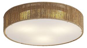 Japandi stropna svetilka naravna s senčilom 46cm 3-luči - Luz