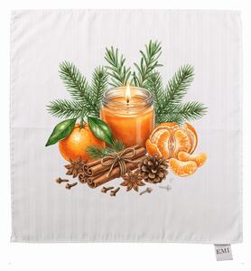Damast prt Winter Mandarin 40x40 cm EMI