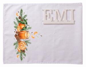 Damast prt Winter Mandarin 35x180 cm EMI