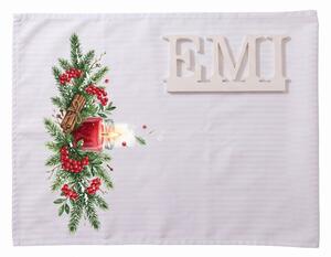 Damast prt Winter Cranberry 35x180 cm EMI