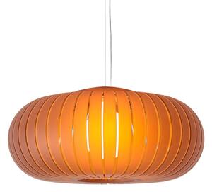 Kartell viseča svetilka Teresa Frozen, jantar, Ø 50 cm, E27, Oranžna, Dnevna soba / jedilnica, Plastika, Dizajn