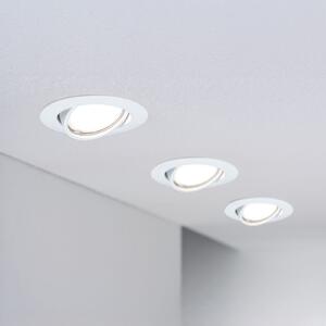 Paulmann LED vgradni reflektor Base Coin, bel, vklop/izklop, 3 kos, 3000 K, Bela, Dnevna soba / jedilnica, Aluminij, Sodobni, Vgreznjeni strop