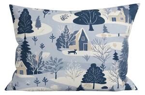 Flanelasta prevleka za vzglavnik SNOWY VALLEY 50x70 cm, modra