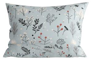 Flanelasta prevleka za blazino FROST BOTANIC 50x70 cm, svetlo siva