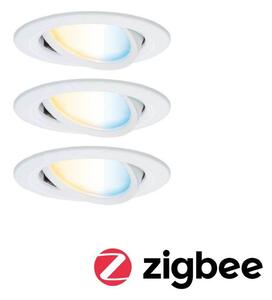 Paulmann LED vgradni reflektor Nova Coin Smart, bel, CCT, komplet 3 kosov, 8,4, zatemnjen, Bela, Dnevna soba / jedilnica, Aluminij, Sodobni, Vgreznjeni strop