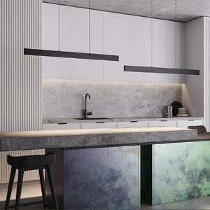 Maytoni LED obesna svetilka Ephoria, črna, aluminij, dolžina 116 cm, zatemnjen, Črna, Dnevna soba / jedilnica, Aluminij