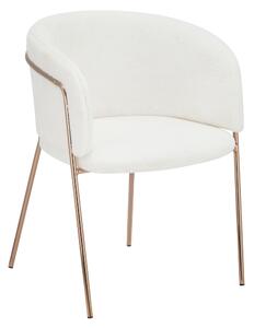 KONDELA Dizajnerski jedilni stol, bela Ivory/rose gold krom roza, ADIMAR