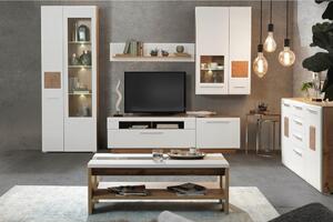 DNEVNI REGAL, bela, barve hrasta