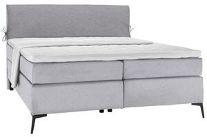 POSTELJA BOXSPRING 140 cm x 200 cm , tekstil siva, svetlo siva