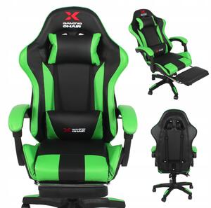 Xgaming igralni stol z naslonom za noge - črno-zelen