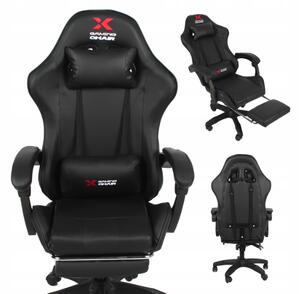 Xgaming igralni stol z naslonom za noge - črn