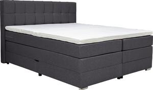 POSTELJA BOXSPRING 160 cm x 200 cm , tekstil temno siva