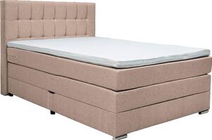 POSTELJA BOXSPRING 140 cm x 200 cm , tekstil svetlo rjava