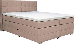 POSTELJA BOXSPRING 160 cm x 200 cm , tekstil svetlo rjava