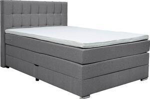 POSTELJA BOXSPRING 140 cm x 200 cm , tekstil siva