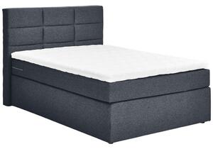 BOXSPRING POSTELJA 120 cm x 200 cm , tekstil temno siva