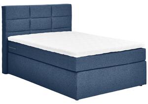 POSTELJA BOXSPRING 120 cm x 200 cm , tekstil temno modra