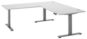 KOTNA PISALNA MIZA leseni material bela, barve aluminija
