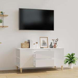 VidaXL TV omarica visok sijaj bela 102x44,5x50 cm inženirski les