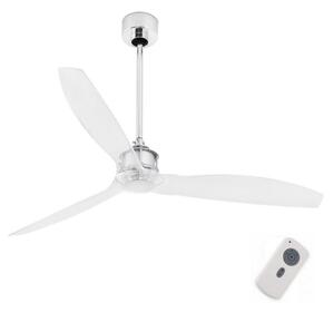 FARO 33394 - Stropni ventilator JUST FAN sijajni krom/prozorna + Daljinski upravljalnik