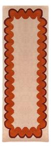 Oranžen/v naravni barvi ročno tkan volnen tekač 80x230 cm Wiggle Wool – Flair Rugs