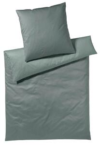 OBOJESTRANSKA POSTELJNINA Herringbone 140/200 cm mako saten smaragdno zelena