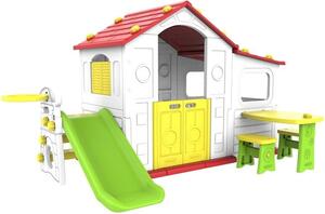 Otroška vrtna hišica s toboganom - 4v1 Lodge
