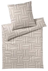 OBOJESTRANSKA POSTELJNINA WEAVE 140/200 cm mako saten peščene barve