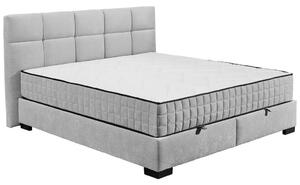 POSTELJA Z VZMETNICO 160 cm x 200 cm , tekstil, leseni material svetlo siva