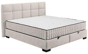 POSTELJA Z VZMETNICO 180 cm x 200 cm , tekstil, leseni material bež