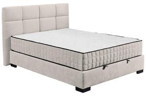 POSTELJA Z VZMETNICO 120 cm x 200 cm , tekstil, leseni material bež