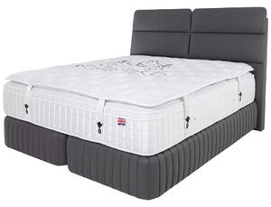 POSTELJA BOXSPRING 180 cm x 200 cm , tekstil, leseni material siva