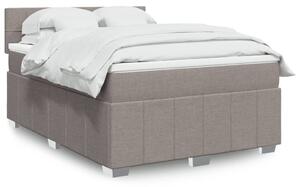 VidaXL Box spring postelja z vzmetnico taupe 140x200 cm blago